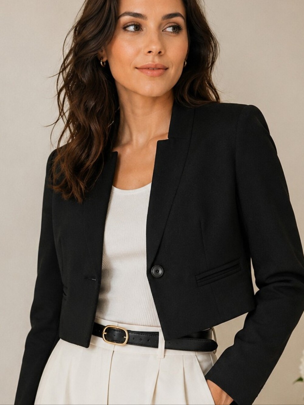 BCBGMaxAzria black one button blazer